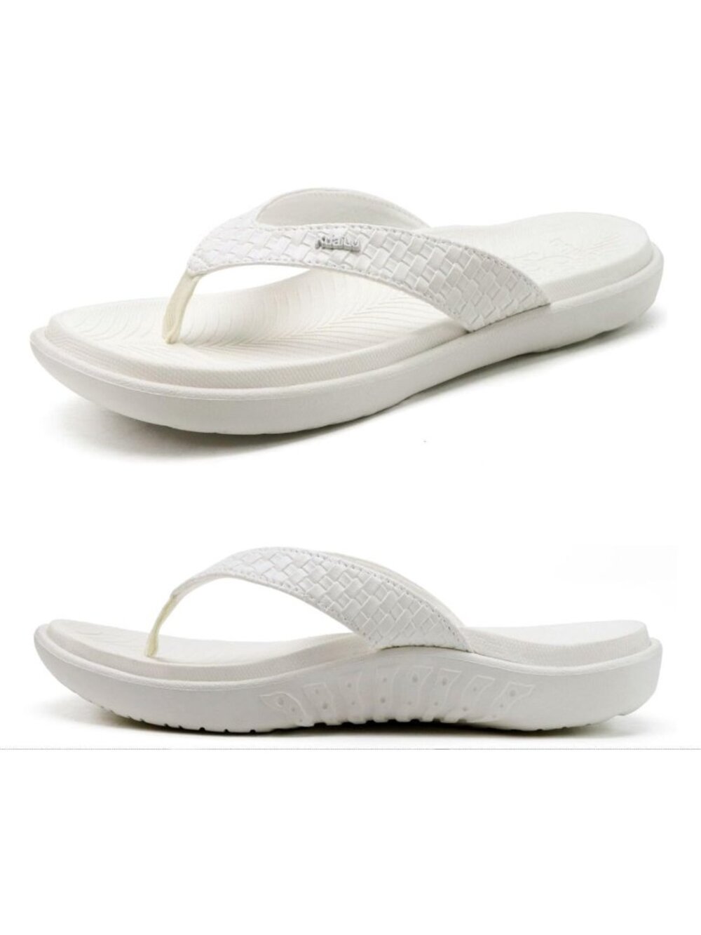 Women's White Arch Support Yoga Mat Thong Slip On Slides Flip Flop Sandal Shoes